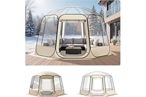 VEVOR Pop up Sports Tent, 8 Sizes Optional Clear Bubble Tent for 1-6 Person, Waterproof Outdoor Pod with Floor Mat & Top Cover, Garden Igloo Dome Tents Camping Shelter for Sports Watching