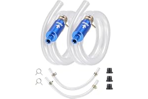 Orion Motor Tech 1 Pair Brake Bleeder Hose, 9pc One Way Check Valve Brake Bleeder Hose Set, Flexible PU Tubing with Steel Cla
