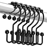 Titanker Black Shower Curtain Hooks