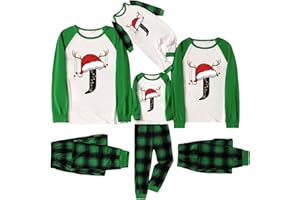 Family Christmas Pajamas Matching Sets 2025 A-Z Letter Alphabet Xmas Holiday Pjs Cute Sleepwear Loungewear Jammies
