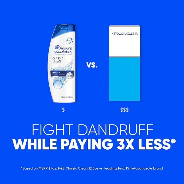 HEAD & SHOULDERS ANTI-DANDRUFF SHAMPOO, CLASSIC CLEAN SHAMPOO TWIN PACK, 1% PYRITHIONE ZINC, FLAKE CONTROL, SCALP CARE, COLOR-SAFE, DAILY USE, DEEP CLEAN, 32.1 FL OZ EACH