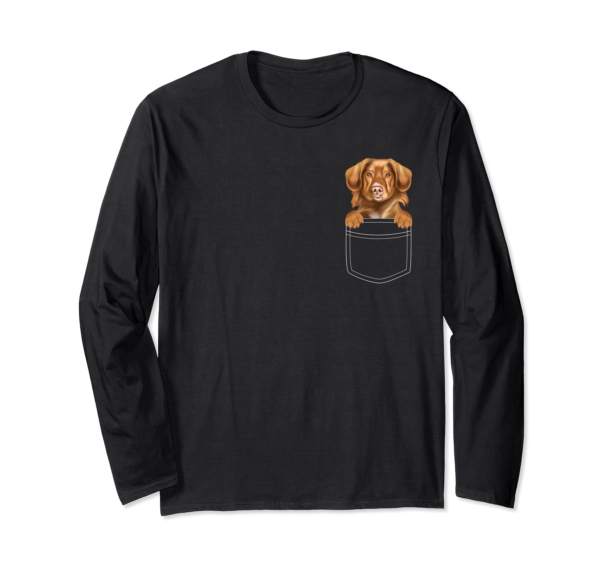 Duck Tolling Retrievers Dog In Pocket Funny Dog Lover Long Sleeve T-Shirt