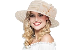 Eohak Women's Organza Church Hat - Derby Fascinator Hat, Tea Party, Wedding, Formal Occasion, Black, One Size