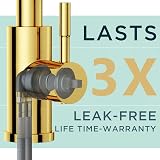 FORIOUS Brushed Gold Kitchen Tap with 360° Swivel High Arc Dual Spray view 9