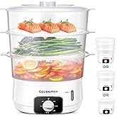 13.7QT Electric Food Steamer for Cooking, 3 Tiers Vegetable Steamer, 800W Fast Simultaneous Cooking, 60-Minute Timer, Veggies