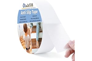 OLEITODH Transparent Anti Slip Tape, 2in x 60ft Clear Non Slip Traction Grip Tape, High Traction, Waterproof Non-Slip Tape Fits Tubs, Boats, Stairs Treads, Indoor Outdoor, Soft, Comfortable for Bare Feet