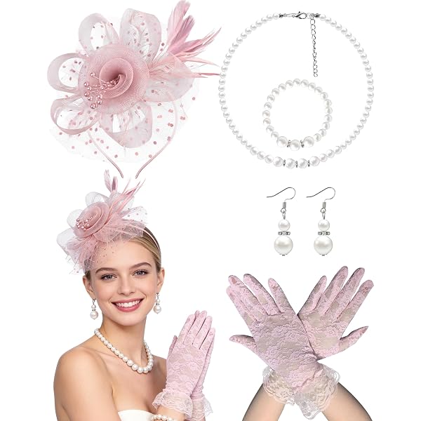 Amazon.com: Shyyween 6 Pairs Tea Party Lace Gloves with 6  display picture 1