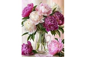 CHWGLFGG 5D Diamond Art Kits for Adults Beginners, Flowers Diamond Painting Kits, DIY Full Round Drill Paint by Diamonds Dot Gem Art for Adults, Home Wall Decor 12x 16 Inch