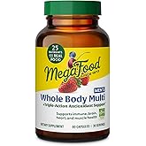 MegaFood Whole Body Mens Multivitamins - Multivitamin for Men - CoQ10, Vitamin D3 K2, Magnesium Citrate, Boron & Copper - Supports Immune, Brain, Muscle & Heart Health - 60 Capsules, 30 Servings