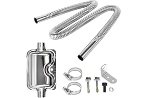 XXIMUIM 2.5CM/1in Inner Parking Air Heater Exhaust Pipe,200cm Stainless Steel Exhaust Pipe Parking Air Heater Fuel Tank Diesel Gas Vent Hose with Exhaust Muffler (200cm)