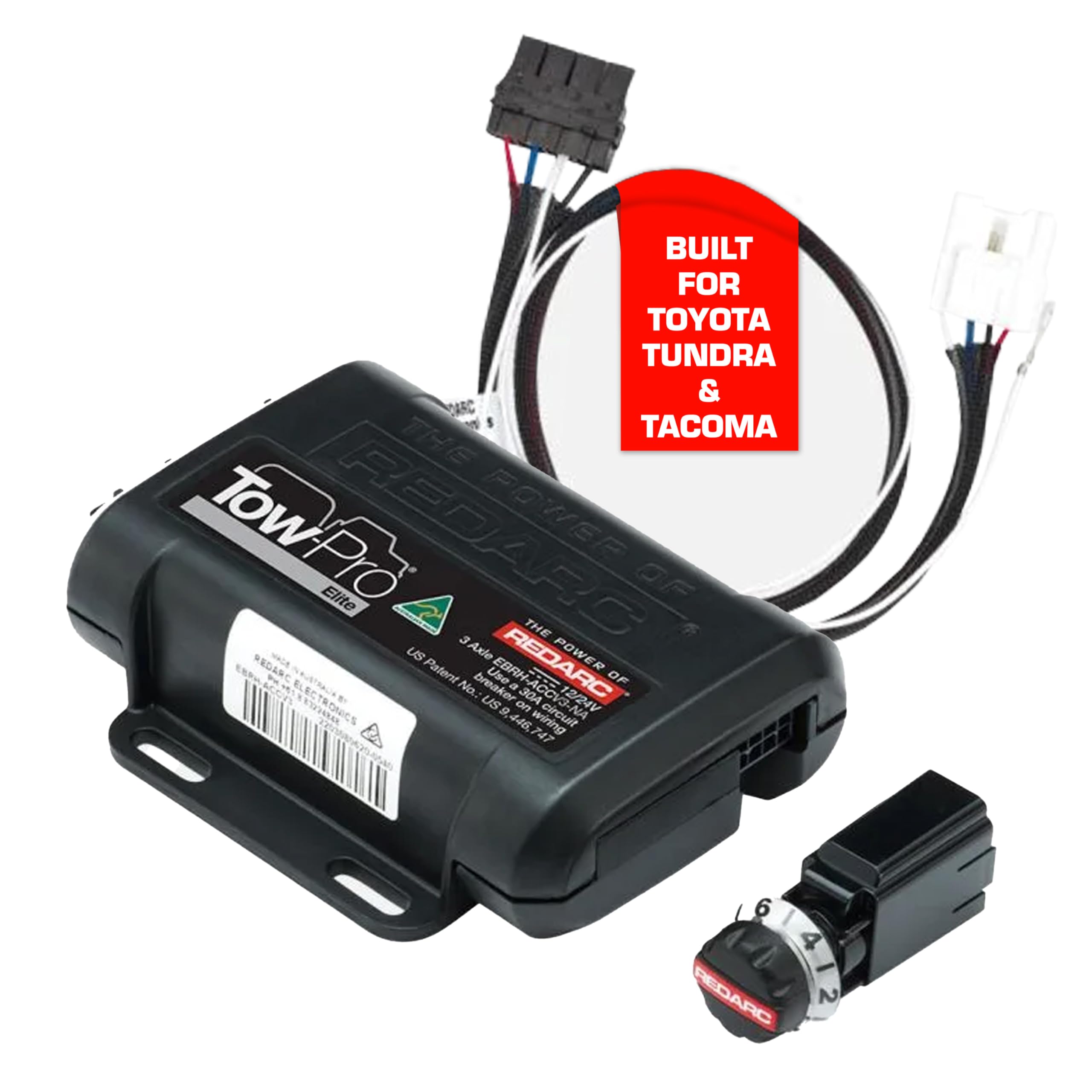 Photo 1 of REDARC Tow-Pro Elite Electric Trailer Brake Controller Kit for Toyota Tundra, Tacoma, Dual Braking Modes, Plug and Play Install, 12V/24V Compatible to Tow RV, Camper, Trailer, Boat