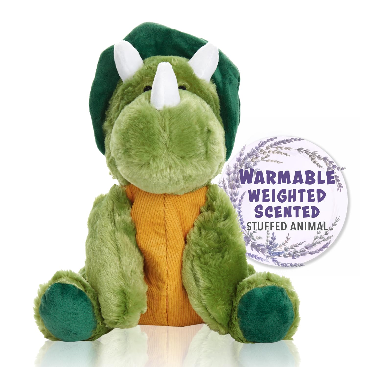 1i4 Group Dino Dinosaur - Microwavable & Weighted Plush Stuffed Animal - Heated Plushie for Warmth - Cute, Soft, Cozy Toy for Adults & Children (Boys, Girls, & Toddlers) by Warm Pals