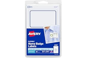 Flexible Adhesive Name Badge Labels on 4" x 6" Sheets, 40/PK