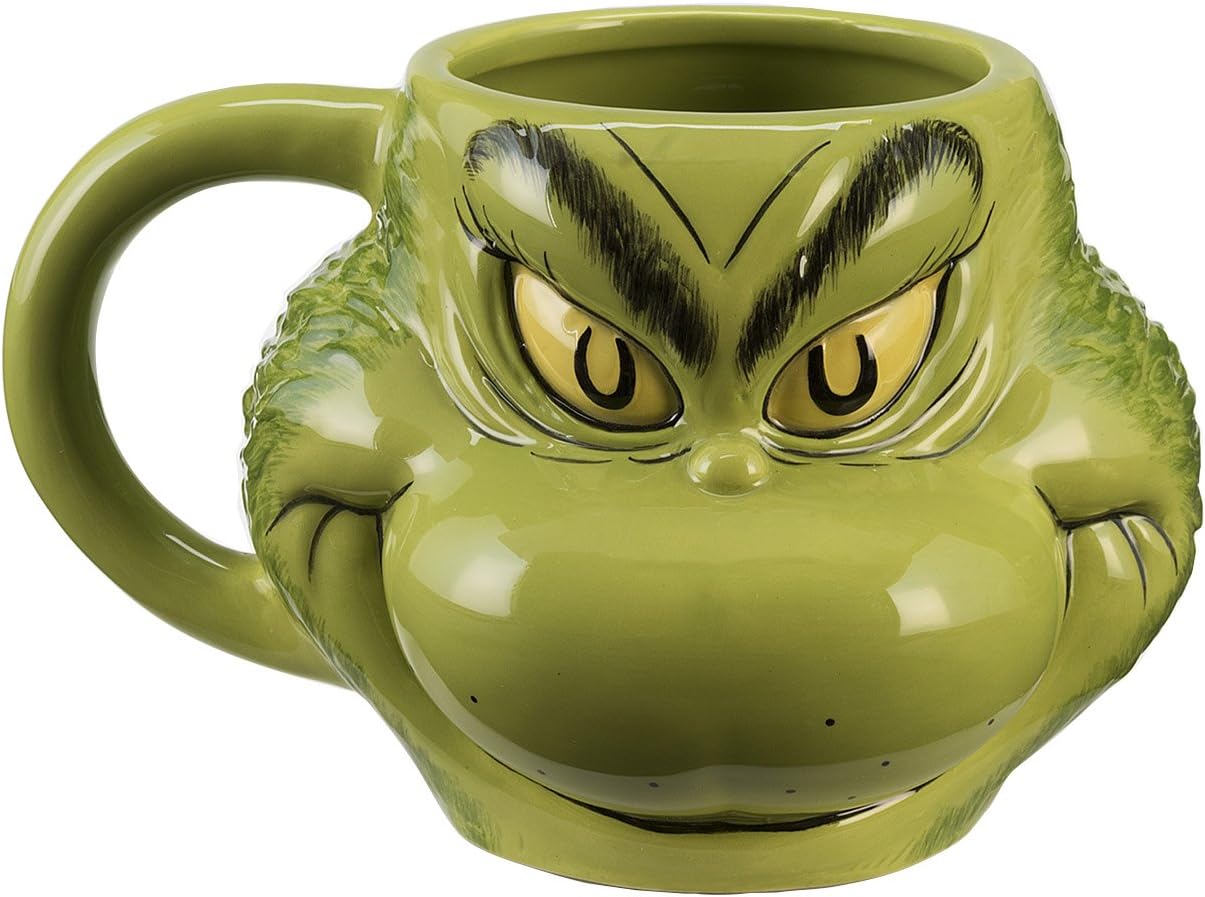 Dr. Seuss Grinch Sculpted Ceramic Mug 