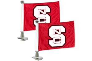 FANMATS 61921 NC State Wolfpack Ambassador Car Flags - 2 Pack Mini Auto Flags, 4in X 6in, Perfect for Hood or Trunk