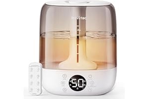 Provirtec 6L Self-Cleaning Humidifier for Large Room, CleanCare Warm & Cool Mist, No-Leak Design & Top Fill, 60 Hour Runtime, Quiet Ultrasonic Auto Mode with Remote Control for Bedroom & Home