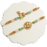 TIED RIBBONS Rakhi for Brother Set of 2 with Gift Set | Set of Rakhi | Roli Tika - Rakshabandhan Bracelet for Brother