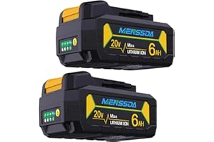 MENSSDA 2Pack True 6AH Capacity Replacement Battery Compatible with Dewalt 20V Max Tool, 20 Volt Batteries Compatible with DC