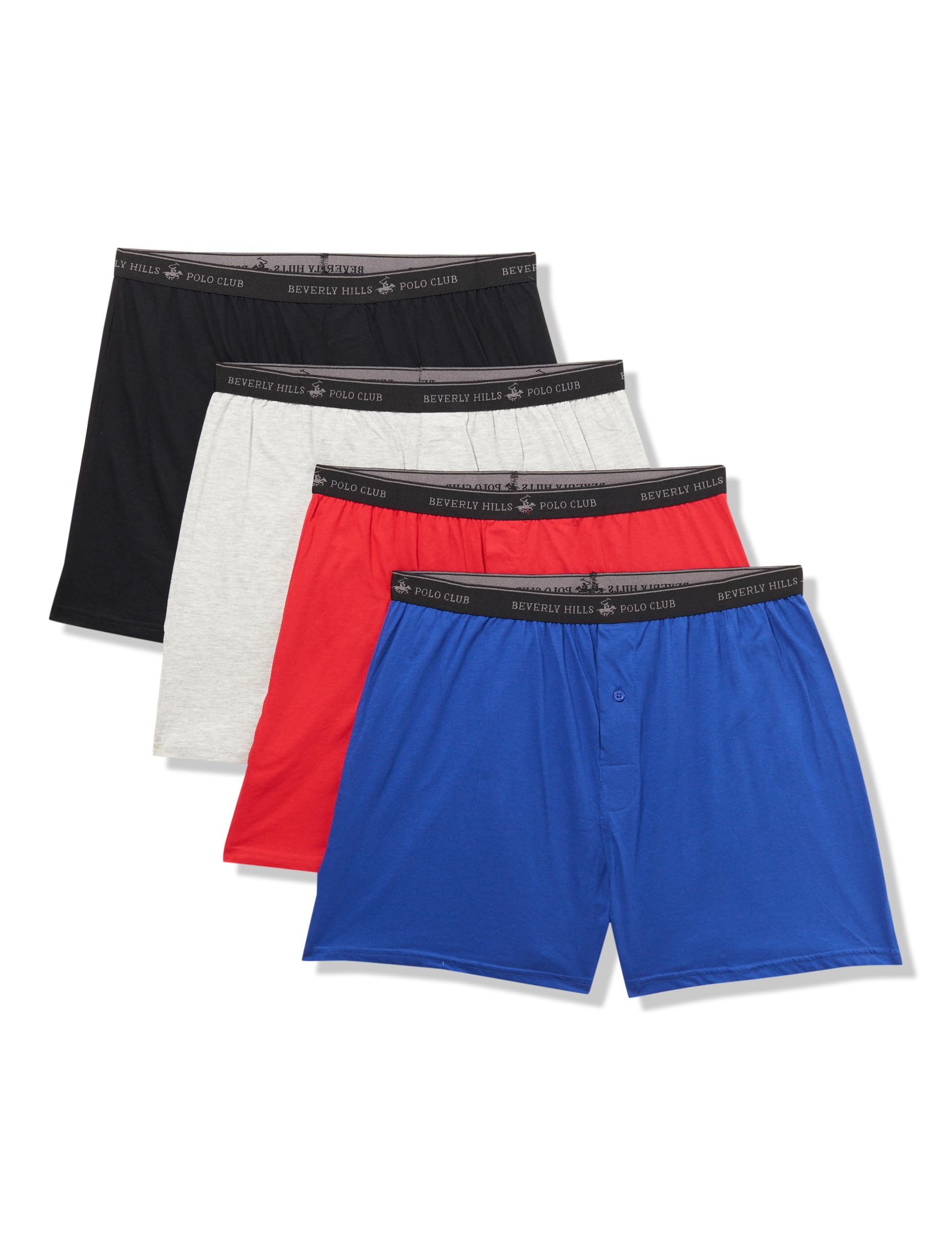 Photo 1 of Beverly Hills Polo Club Men's Multi 4 Pack Comfort Knit Boxer Vibrant