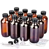 PINIWON 12 Pack 4 oz Amber Glass Bottles, 120ml