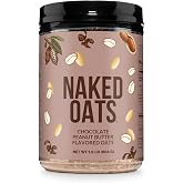 Naked Oats - Chocolate PB Overnight Oats, 20g Grass-Fed Protein, Gluten-Free Oatmeal Instant Breakfast or Shake, High Protein Oatmeal, High Fiber Breakfast Shake, Non GMO, No Soy - 12 Servings