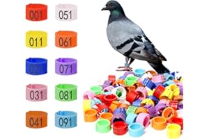 Pigeon Foot Rings，Colorful Readable Numbered Bird Identification Leg Bands 100 pcs