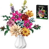 zinat Flowers Bouquet Building Set, 887Pcs DIY Romantic Floral Building Toys, Home Office Decor Gifts for Mother's Day, Valentine Day, Birthday, Christmas Day
