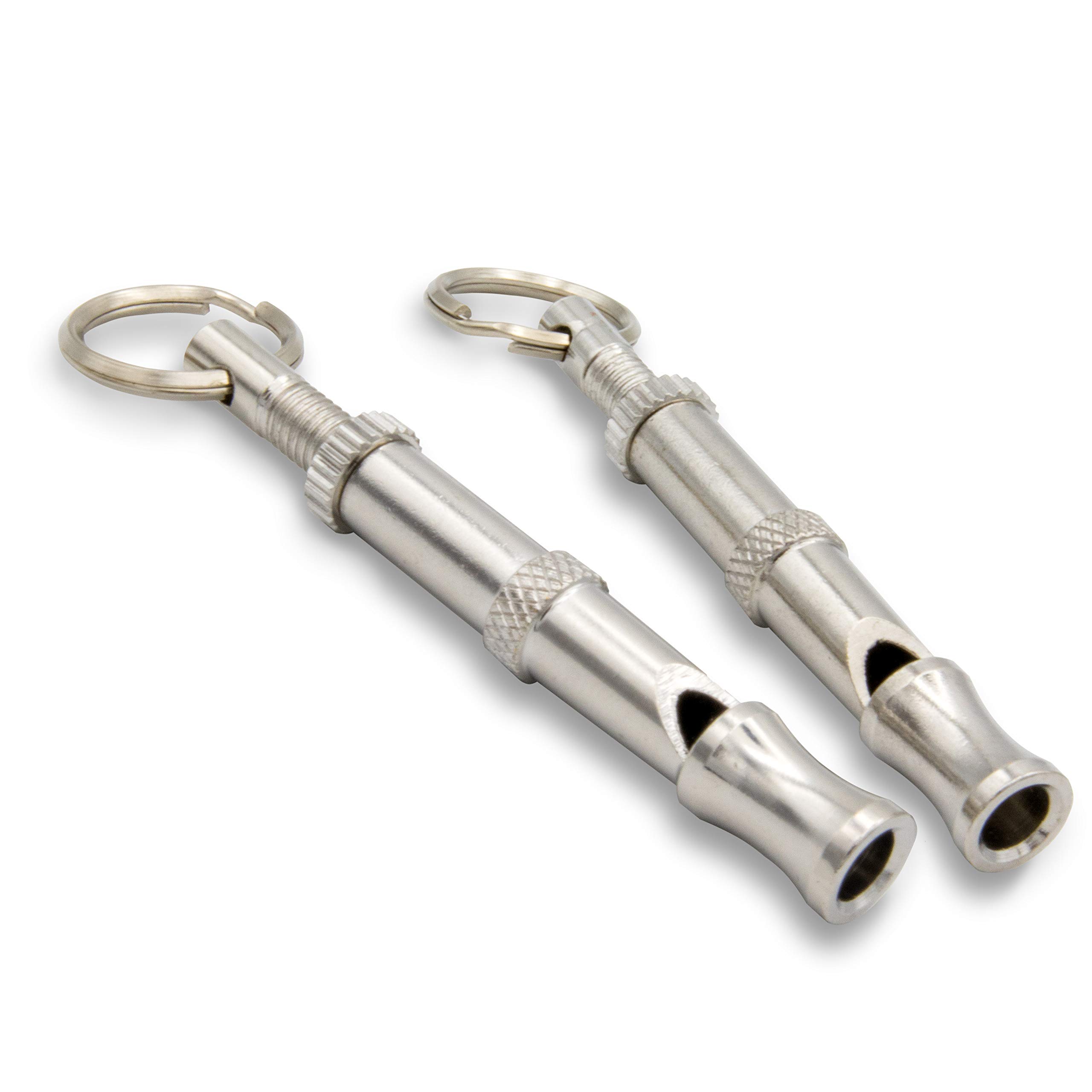 Aribari 2 x professional dog whistles for training and educating dogs - with adjustable pitch - for dog training - material: brass, color: silver