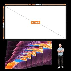 72 Inch Projector Screen Outdoor: VOOPVOR Upgraded