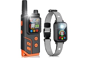 MING YUN Dog Shock Collar 2 Dogs,4000FT with Flash Light for Night Walks, Dog Training Collar with Remote Control,E Collar with Adjustable Pitch Beep,Vibration and Shock,Rechargeable Waterproof (Black, 1 Pack)