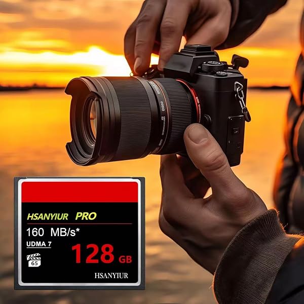 HSANYIUR 128GB UDMA SPEED UP TO 160MB/S,ORIGINAL CF CARD CAMERA MEMORY CARD