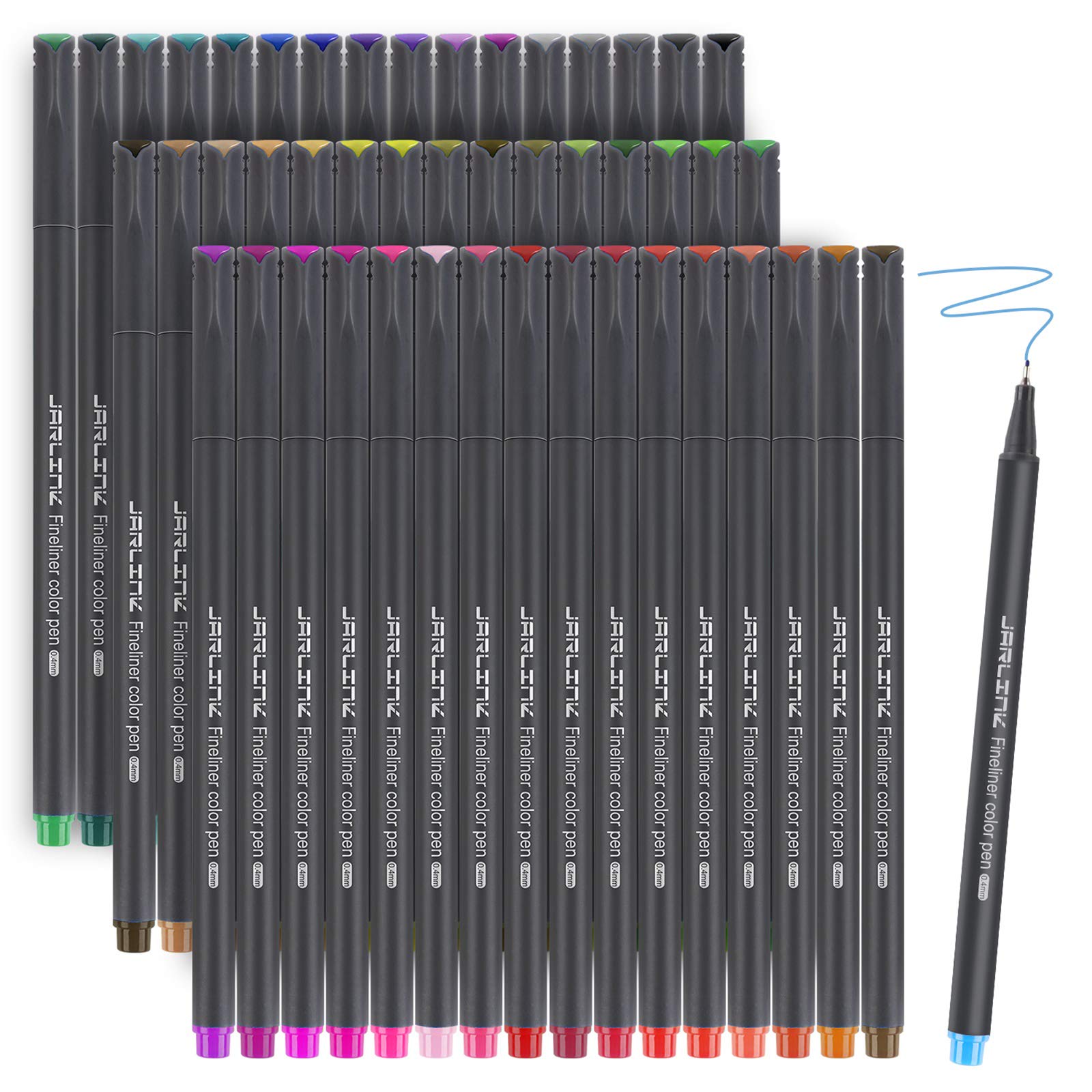 JARLINK 48 Colors Journal Planner Pens, Fine Point Fineliner Markers for Journaling Writing Office Supplies (Gray)