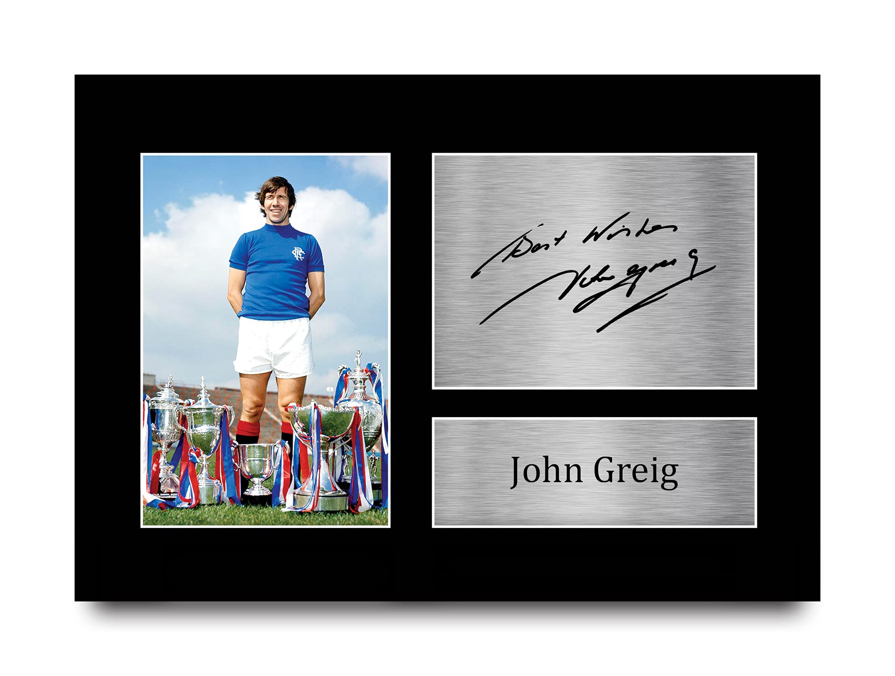 HWC Trading A4 John Greig Rangers CWC Winners 1972 Gifts Printed Signed Autograph Picture for Fans and Supporters - A4