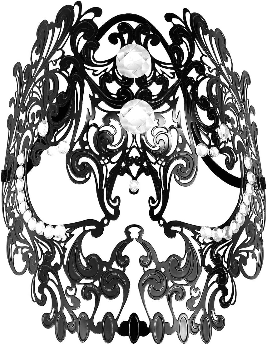 VORCOOL 1pc Diamond Skeleton Hollow Mask Sexy Full Face Hollow Out Masquerade Skull Mask Sports Props