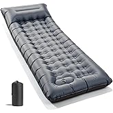 CAMFUNNY Camping Sleeping Pad, Extra Thick 6 Inch Camping Mat with Built-in Pillow &amp; Foot Pump, Ultralight Inflatable Sleeping Pad for Backpacking Hiking Travel Tent(Gray)