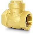 1" NPT Horizontal Check Valve, Brass Non Return Swing Check Valve to Prevent Water Backflow, Level One Way Counterflow Valve to Prevent the Medium Backflow for Oil Water Gas Air（1", DN25）