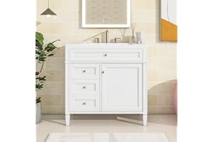 Virubi 36" Bathroom Vanity with Single Sink Combo, Modern Undermount Bathroom Sink Cabinet with 2 Drawers and a Tip-Out Drawer, Freestanding Bathroom Vanities, Soft Closing, Solid Wood Frame