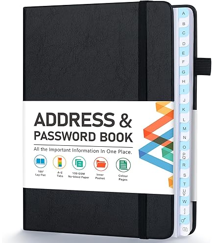 Libro De Registro De Contraseñas Con Pestañas Alfabéticas Coloridas, Libro De Registro De Tapa Dura Para Contraseña De Internet Y Dirección Del Sitio Web, Organizador Personal Con Sección De Notas Y