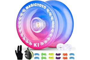 SHUNGRU K1 Responsive Yoyo for Kids & Adults, Professional Plastic Yoyo Trick with 12 Strings +2 Hubstacks + Case Bag+ Yo-yo Glove (Blue Pink)