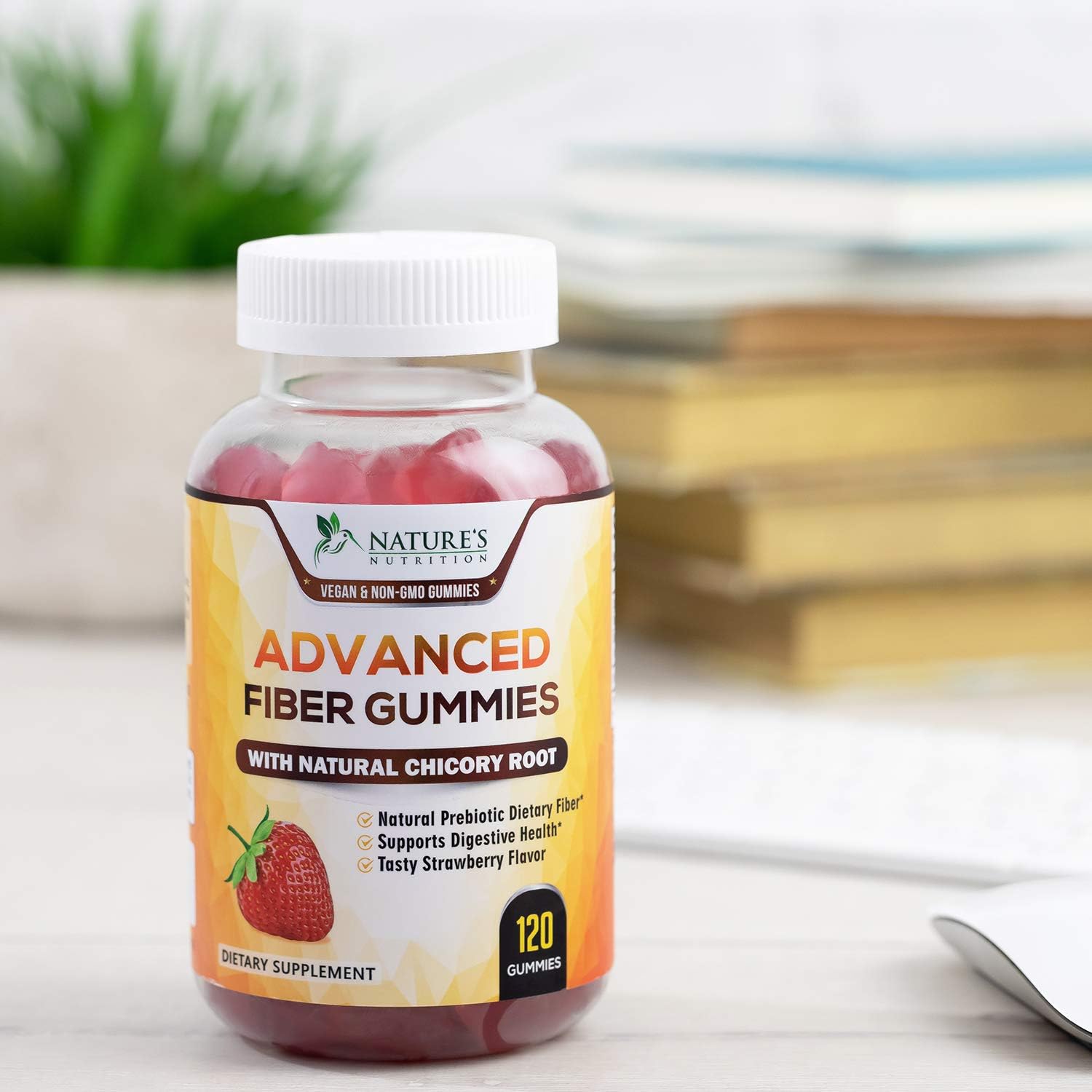 Fiber Gummies for Adults Extra Strength Inulin Gummy 300mg - Natural Dietary Fiber Supplement for Digestion, Heart & Natural Weight Support - 120 Gummies: Health & Personal Care