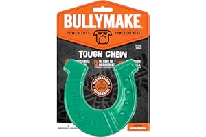 BULLYMAKE Green Tough Chew Horseshoe Toy for Dogs, Durable Nylon Dog Toys for Aggressive Chewers, Dental Stimulating, Tough Chewers, Boredom Busting, Made in USA
