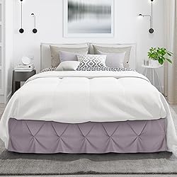 Nestl Dusty Purple Bed Skirt King Size, Pinch Pleat
