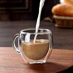 Wells Espresso Cups Set of 4 with Handle, 2.5oz