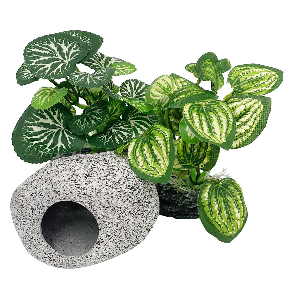 Smoothedo-Pets Aquarium Plants Fish Tank Decorations Betta Rest Soft Silk Leaf/Small Size Plastic Artificial Plant Goldfish Waterscape Fish Hides Snake Tank/Reptiles Plants (B-3pcs Set)