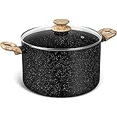 MICHELANGELO 8 Quart Stock Pot with Lid, Nonstick Cooking Pots, 8 Qt Soup Pot with Lid, Large Induction Pots for Cooking, Stockpot with Healthy Coating