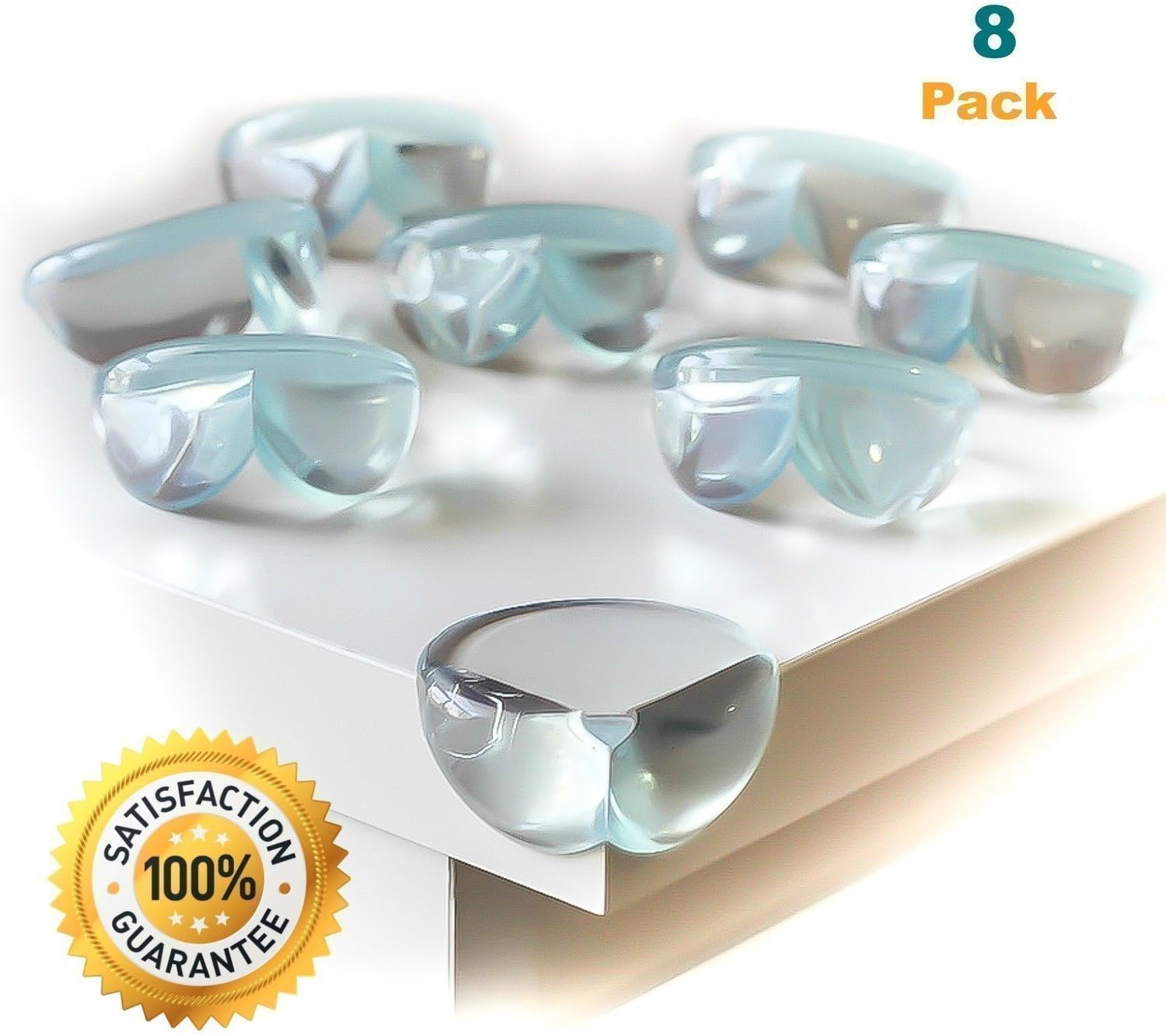 Clear Corner Guards for Child Safety, Corner bumpers, Baby and Kids Clear Furniture Corner protectors - 8pcs