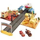 Mattel Disney and Pixar Cars On The Road Radiator Springs Tour | Playset with 2 Toy Vehicles &amp; Light-Up Countdown, Includes Lightning McQueen &amp; Mater Truck​​​​