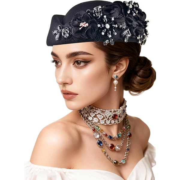 Beret Hats for Women British Felt hat Women display picture 1