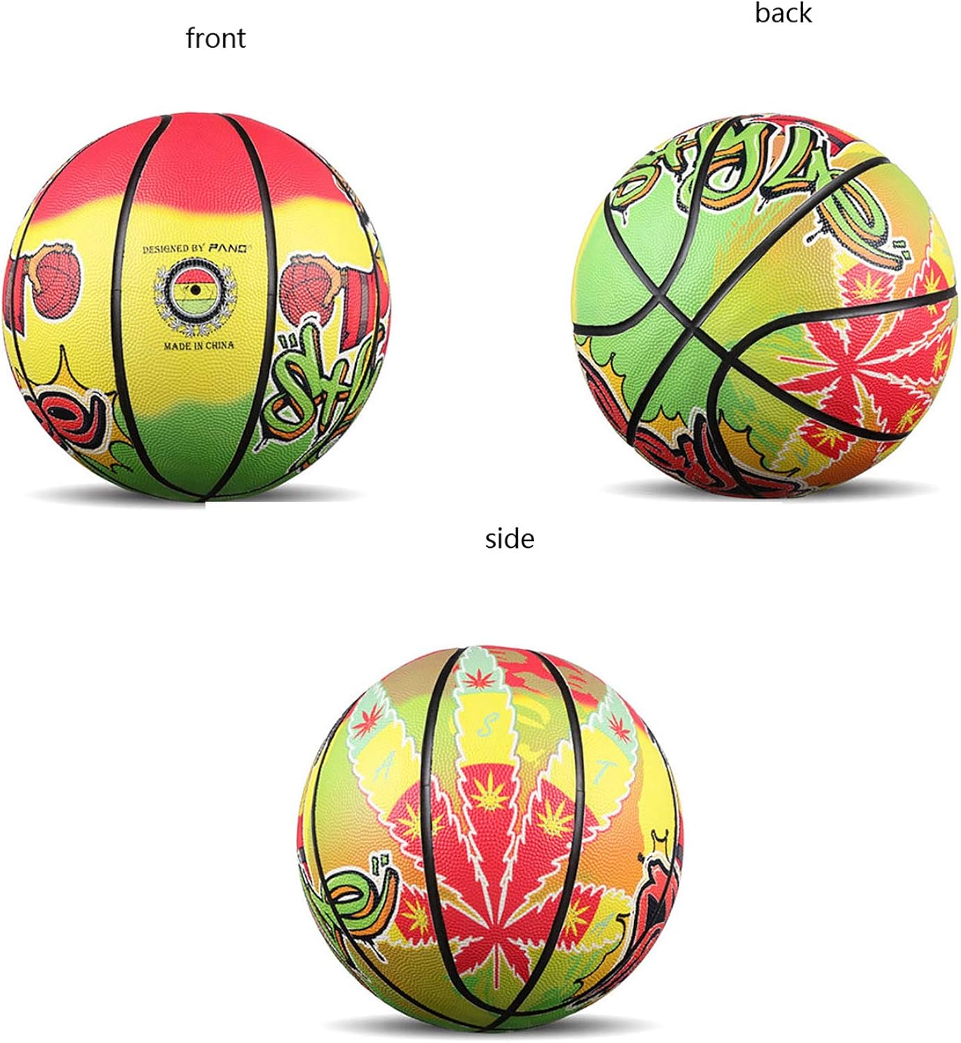 Original Graffiti No. 7 PU NBA Street Outdoor Basketball (7, Yellow) : Clothing