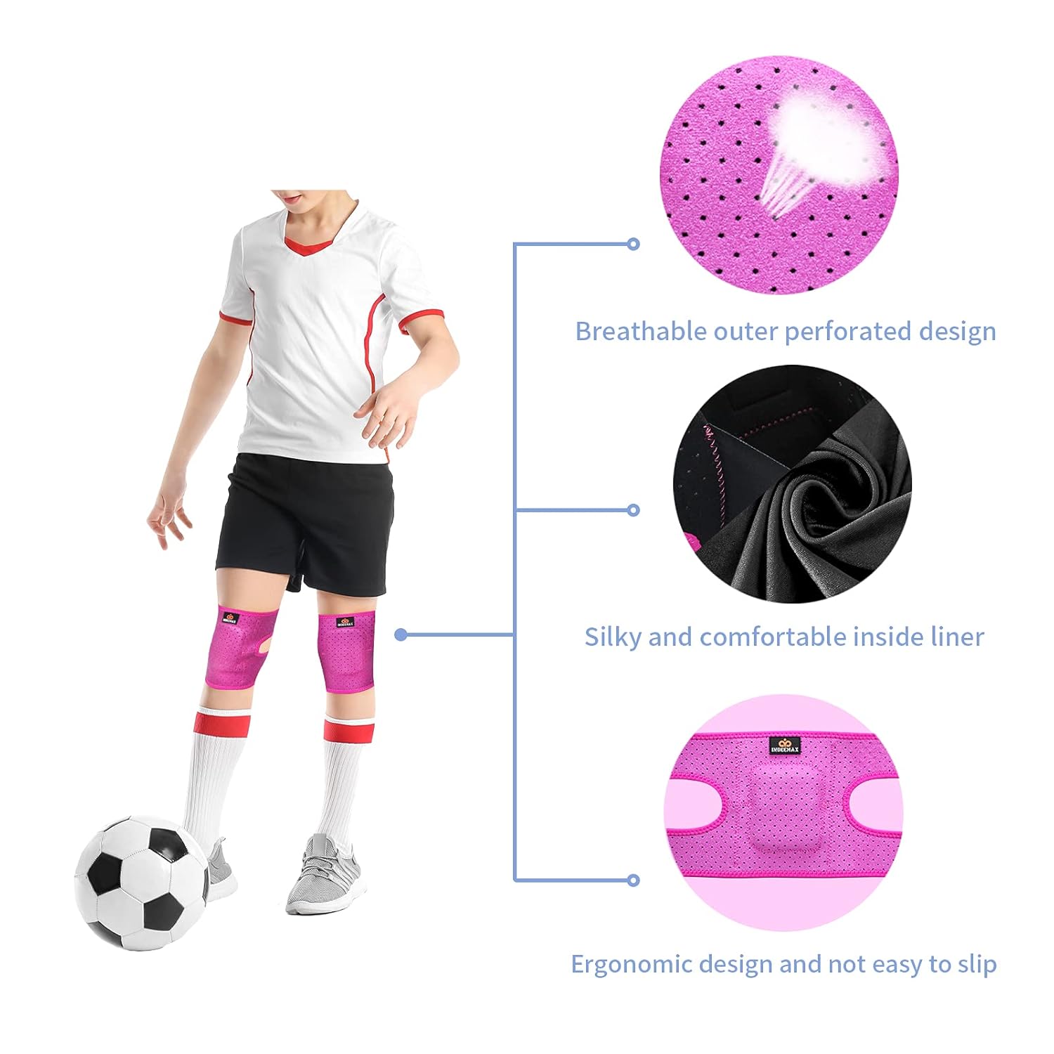 Adjustable Knee Pad for Children, Unisex Kids’ Protective Knee Brace with Padded Sponge for Volleyball, Tennis, Badminton, Yoga, Basketball, Cycling, Running, Dancing: Industrial & Scientific